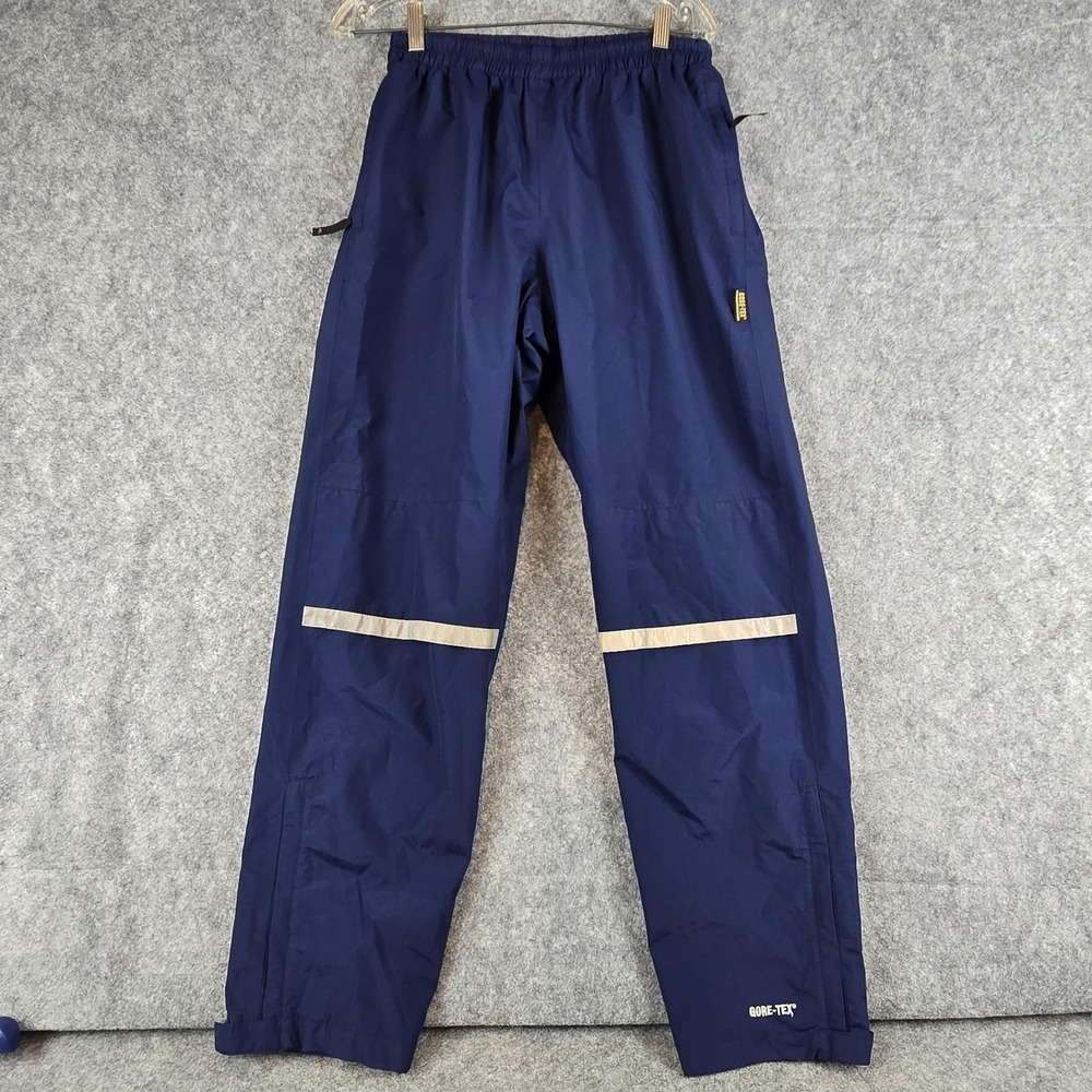 Road Runner Pants Mens Medium Blue GORE-TEX Rain Waterproof Reflective Hiking‎